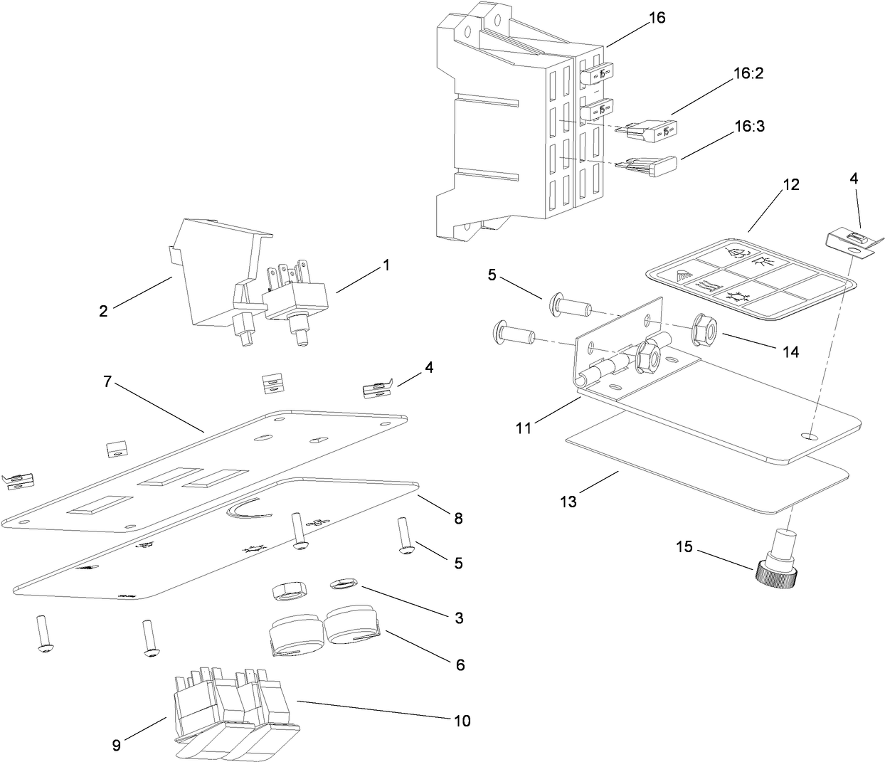 Switchplate and Fuse Block Cover Cab Assembly
