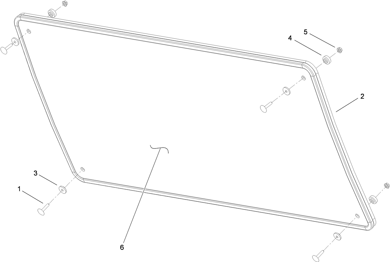 Lower Windshield Glass Assembly No. 115-5565