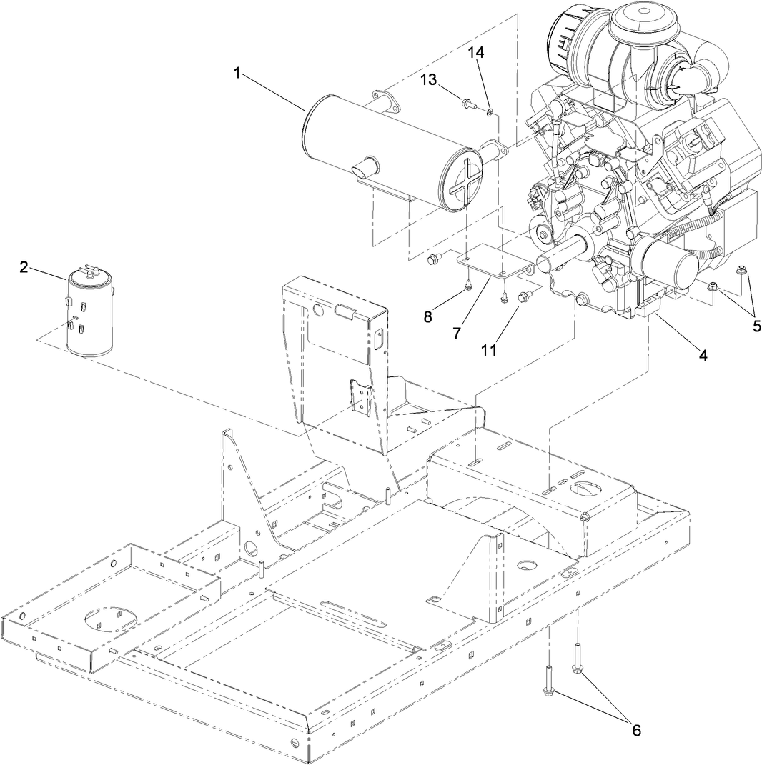 Engine and Muffler Assembly
