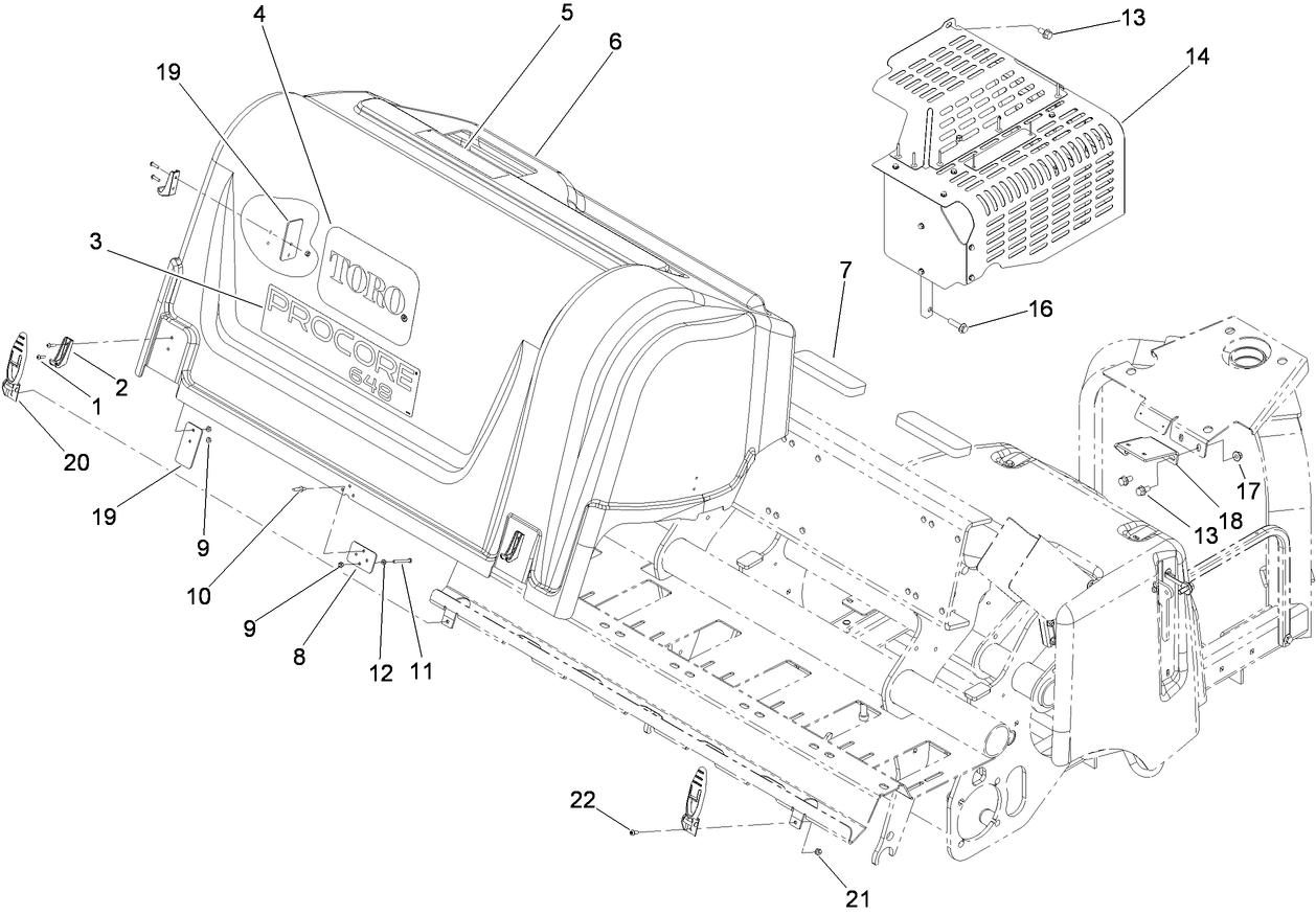 Rear Hood and Muffler Shield Assembly