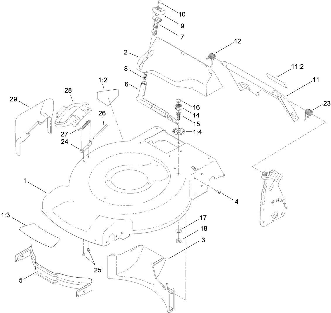 Housing, Side Chute and Rear Door Assembly