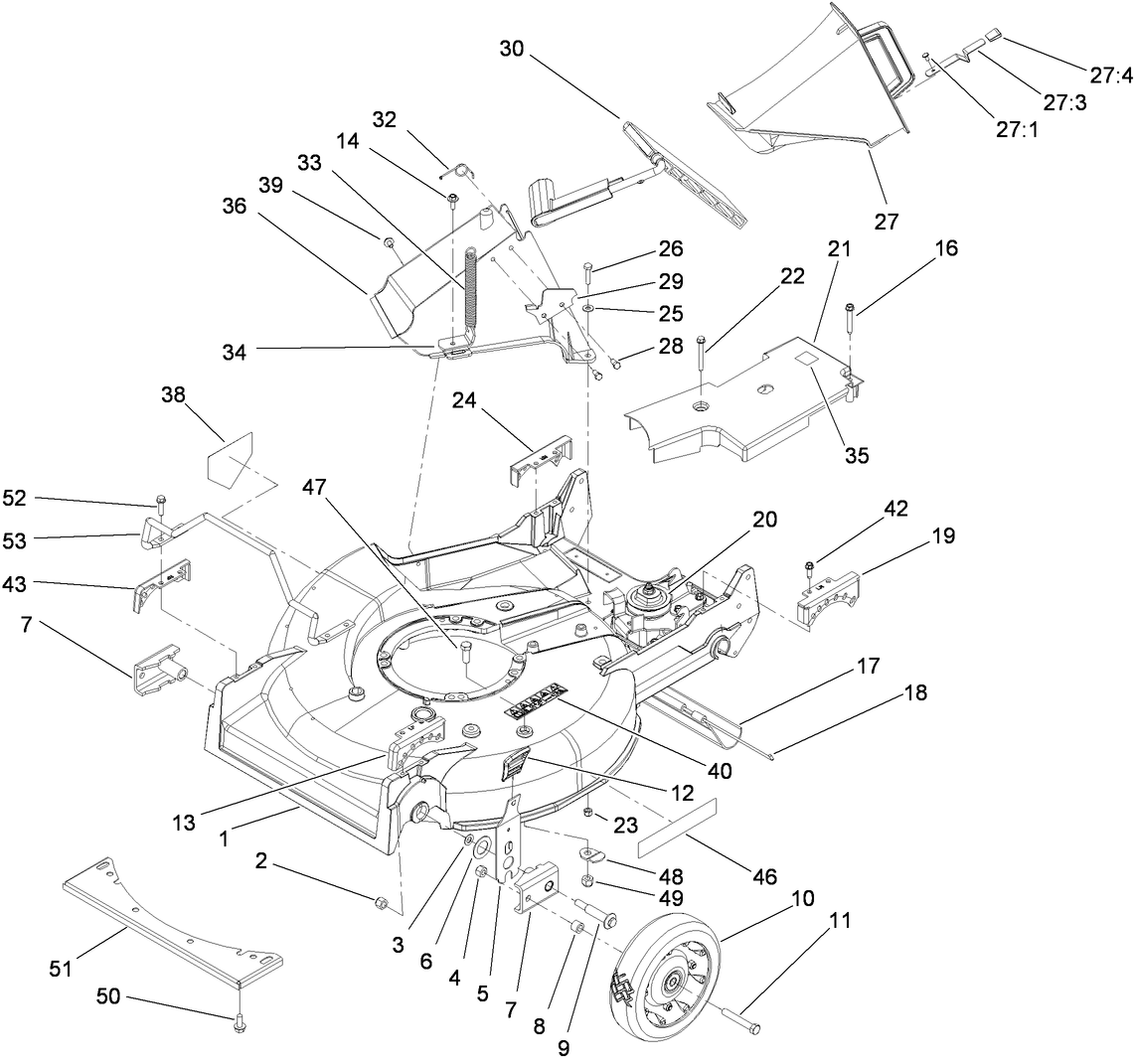 Housing, Chute and Wheel Assembly
