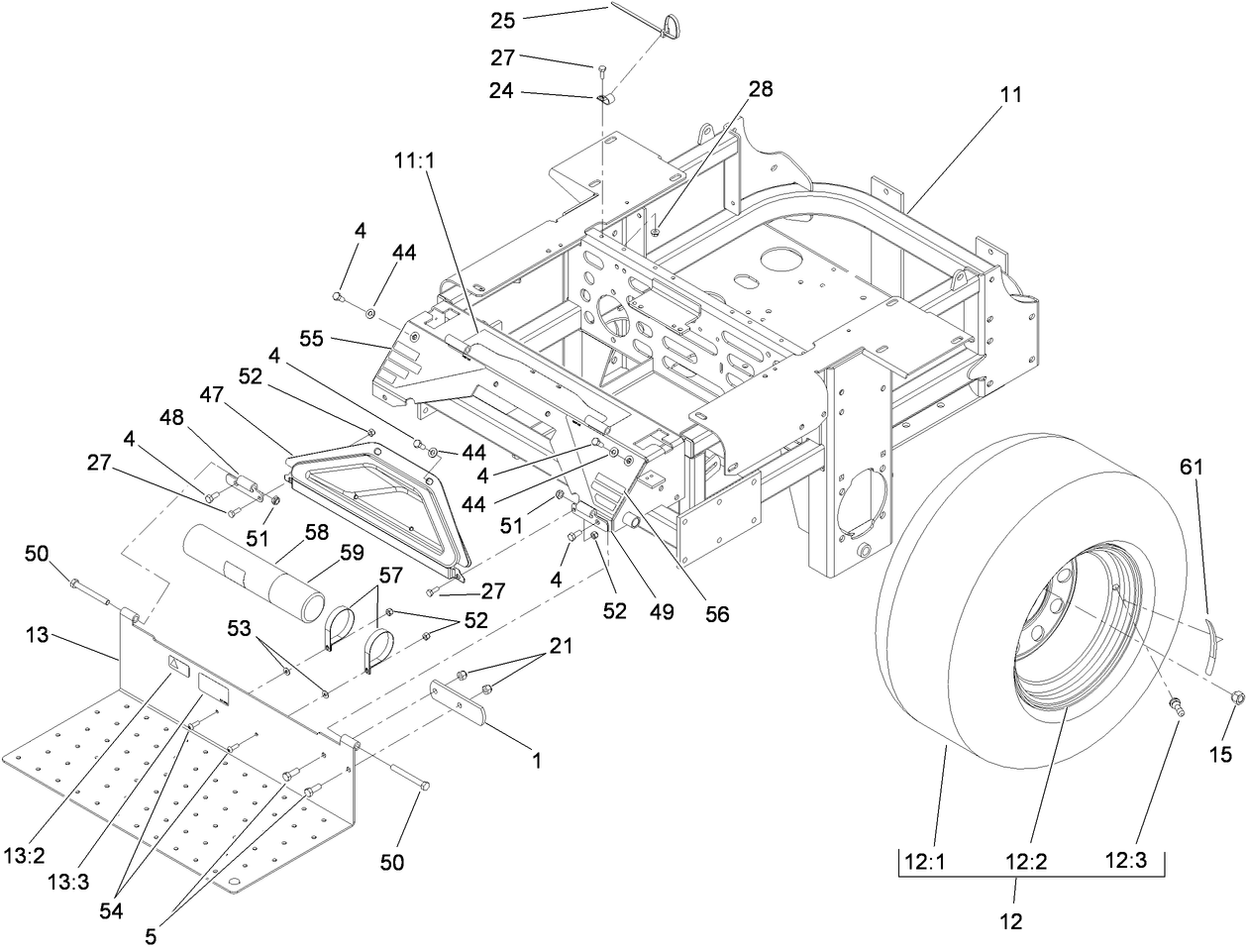 Parts – Z500 Z Master, With 72in TURBO FORCE Side Discharge Mower