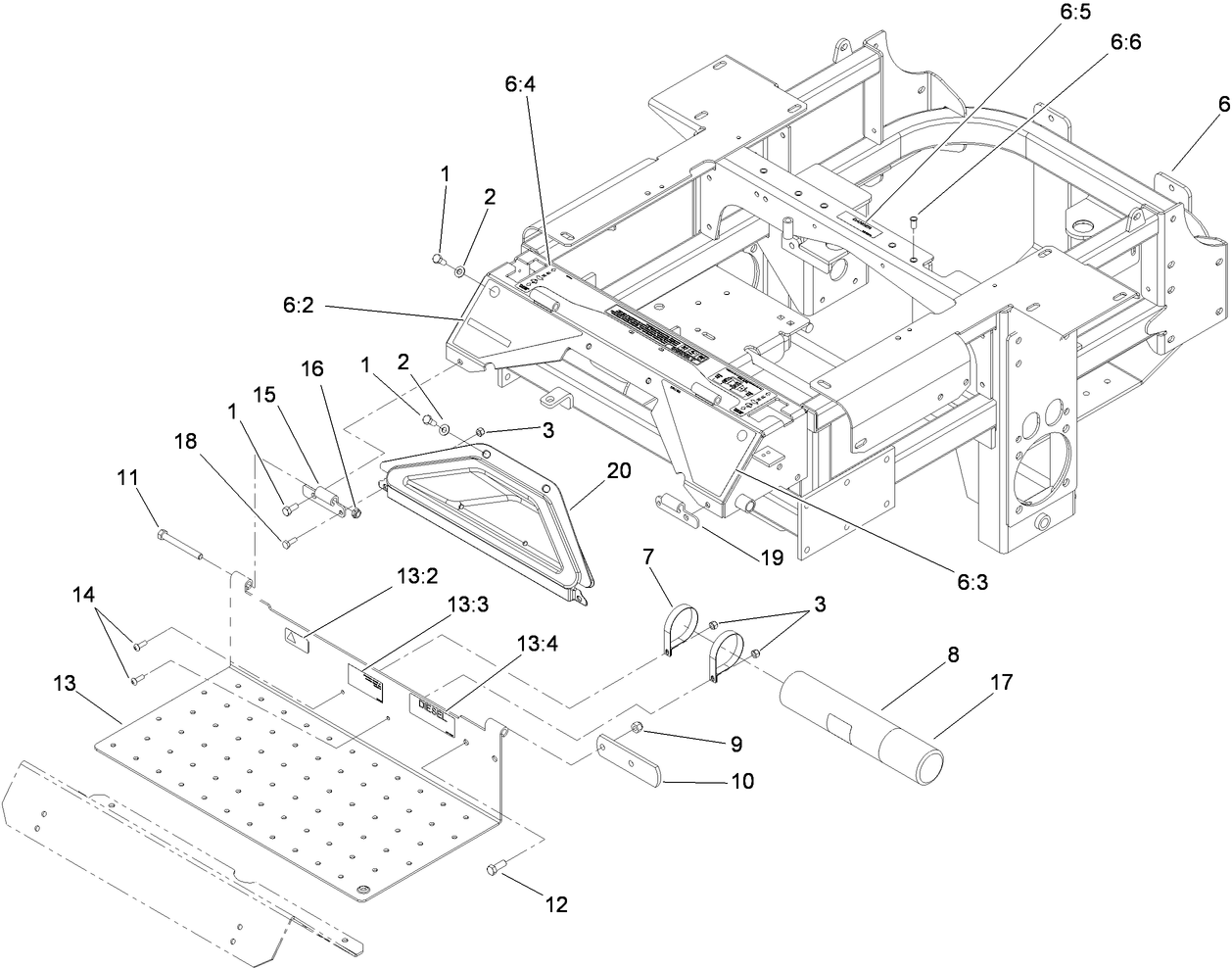 Traction Frame and Floor Pan Assembly