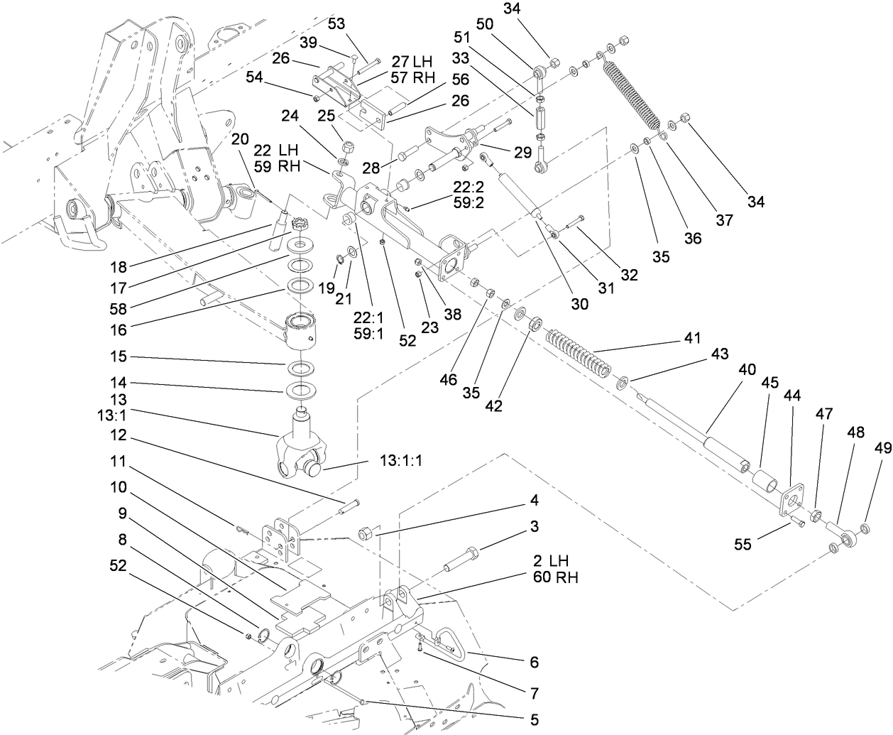 Side Deck Lift Arm and Damper Assembly