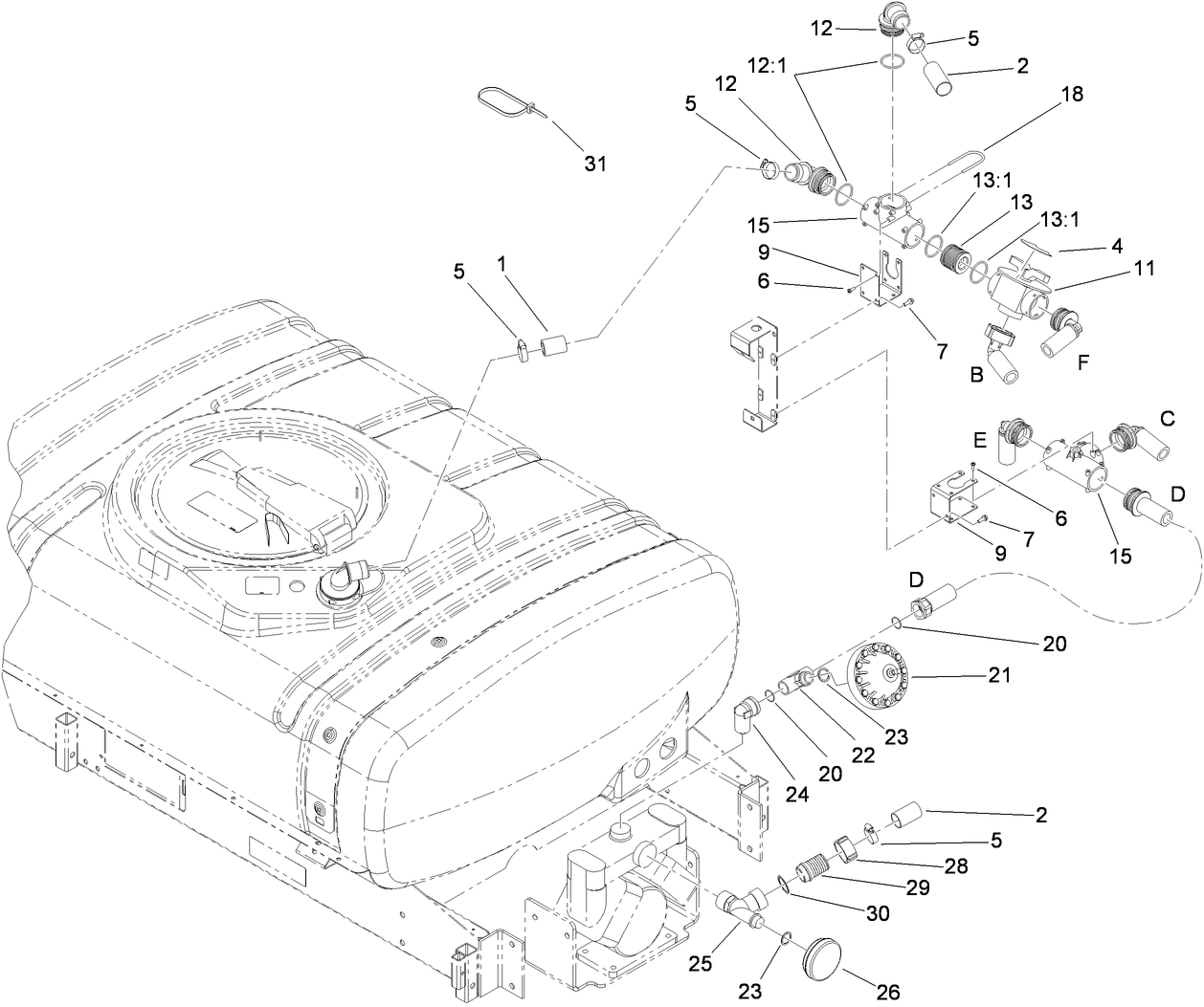 Upper Sprayer Component Assembly