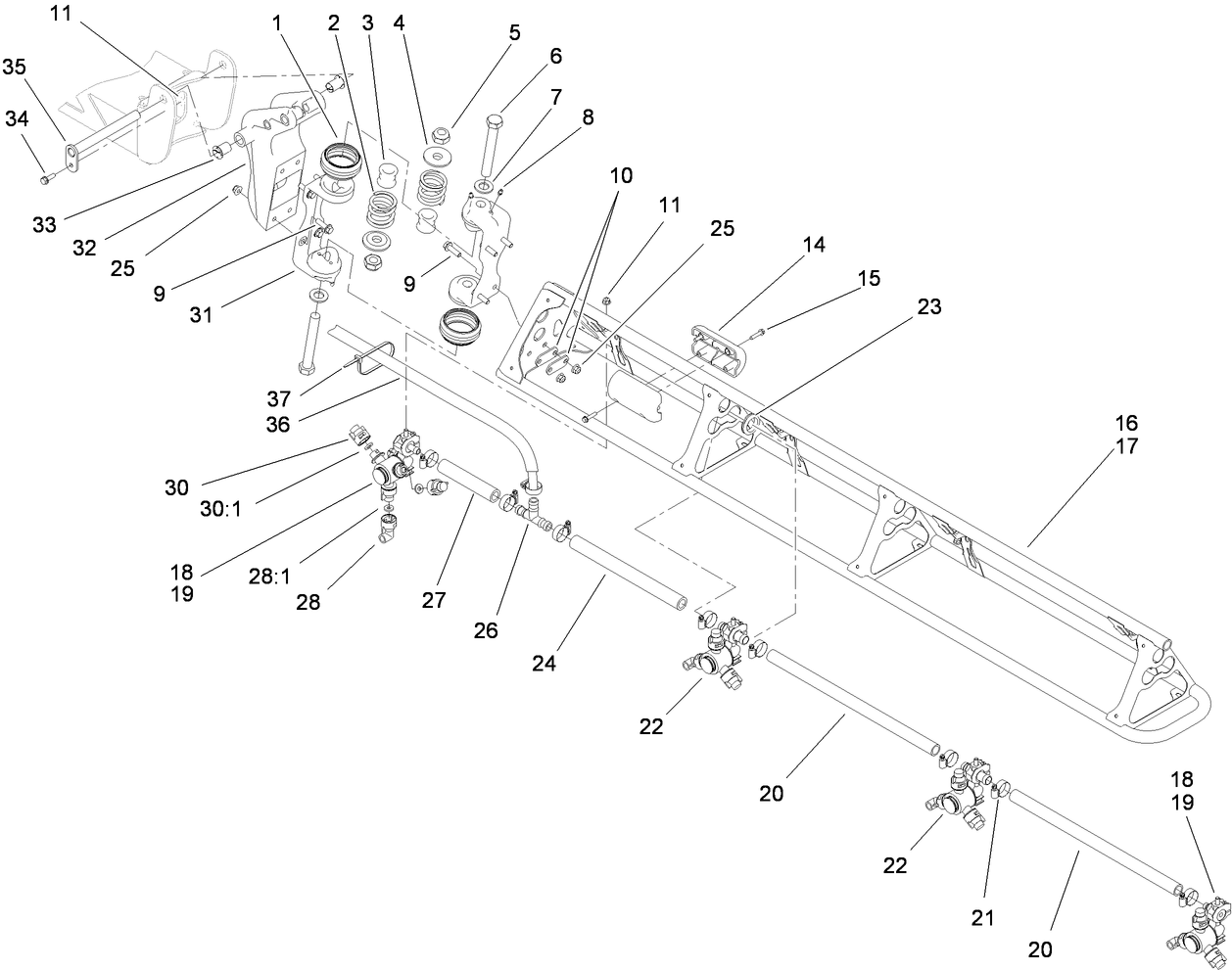 Left and Right Hand Boom Assembly
