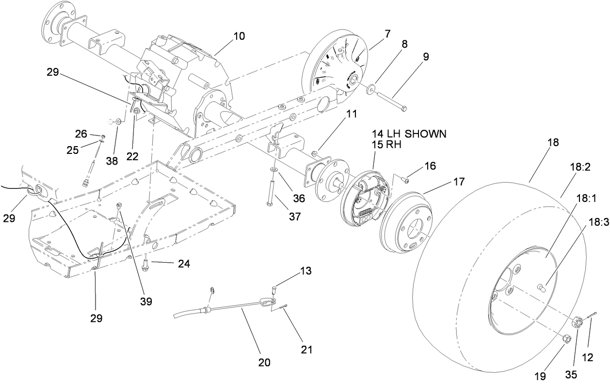 Rear Tire and Transaxle Assembly