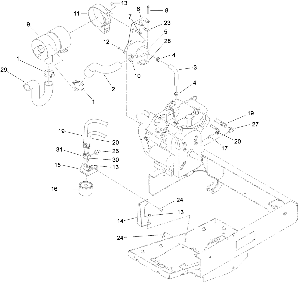 Oil Filter and Air Cleaner Assembly