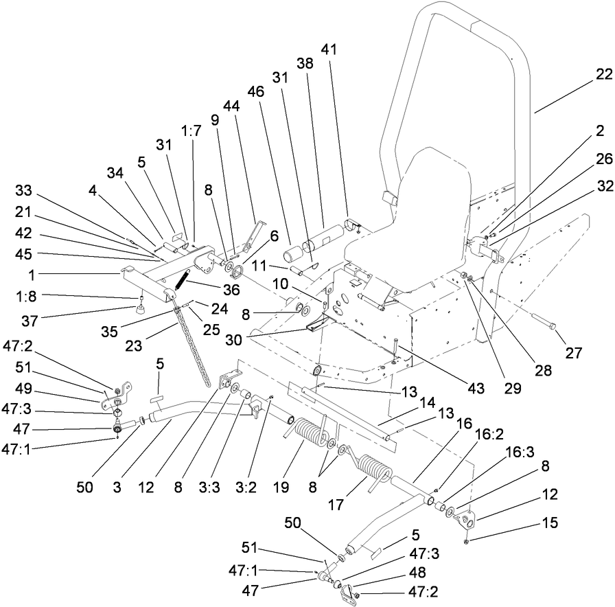 Push Arm and Roll-Over  Protection System Assembly