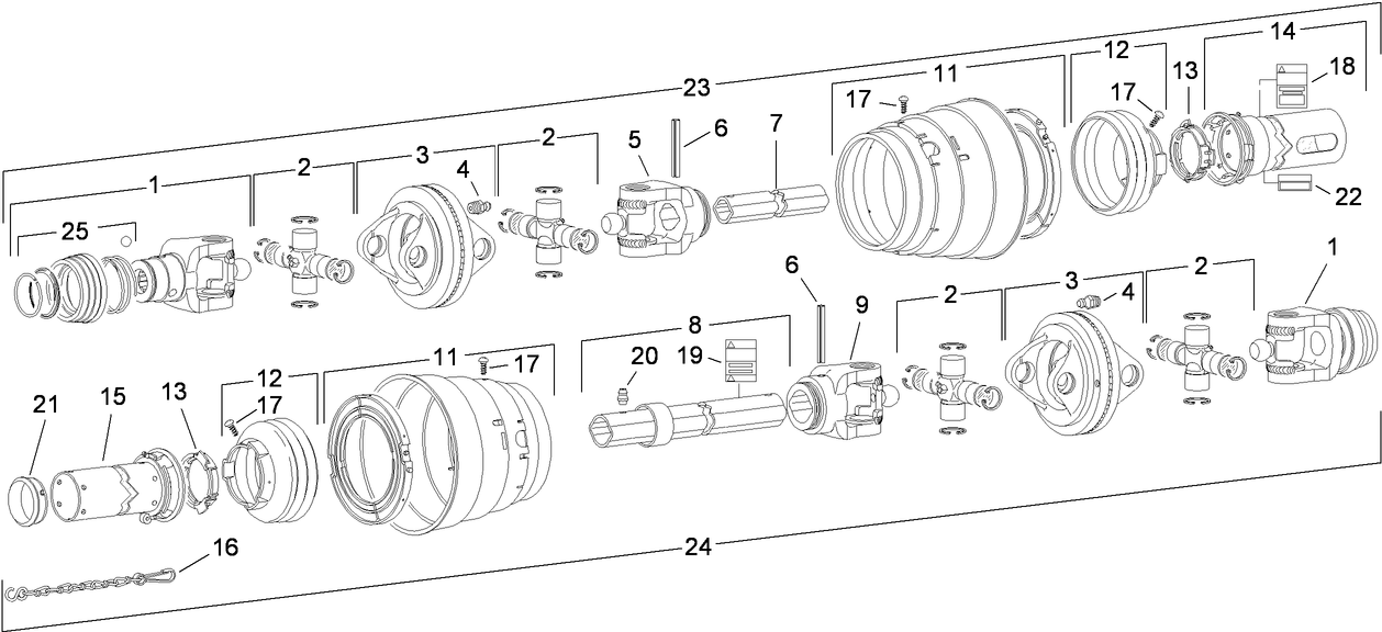 Double Power-Take-Off Shaft Assembly No. SVA10500