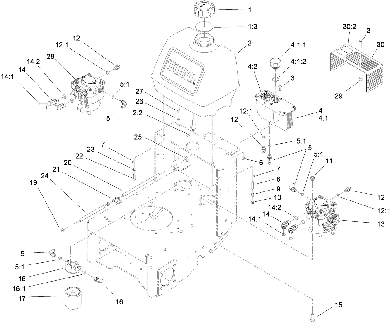 Fuel System, Hydraulic Pump and Filter Assembly