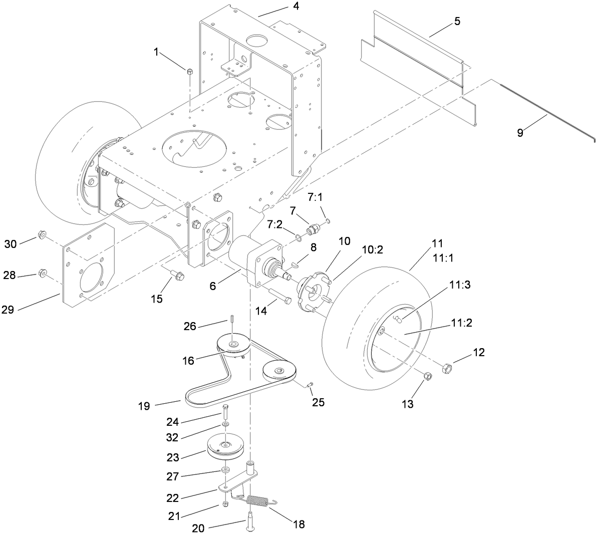 Pump Drive and Wheel Assembly