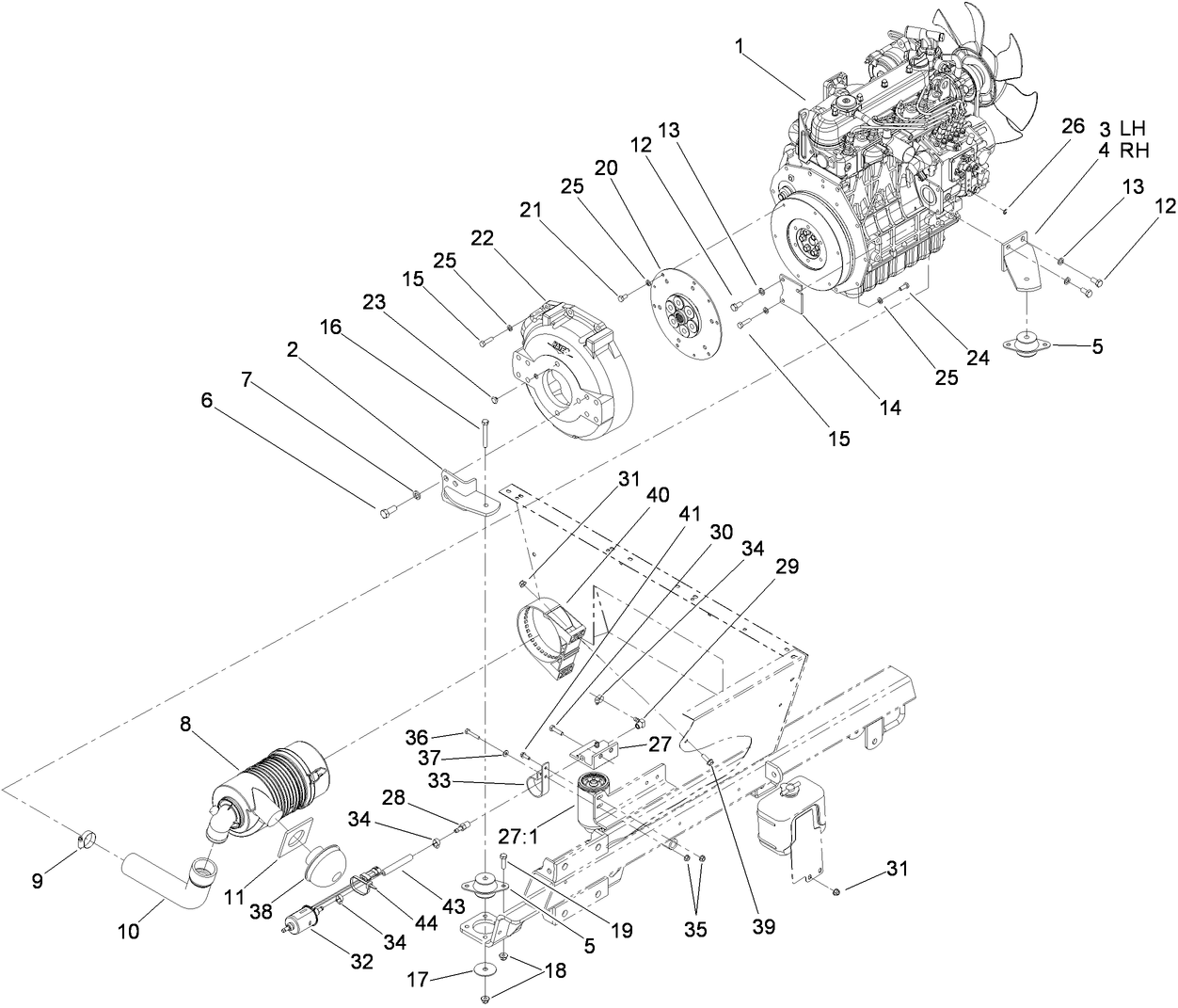 Engine and Air Cleaner Assembly