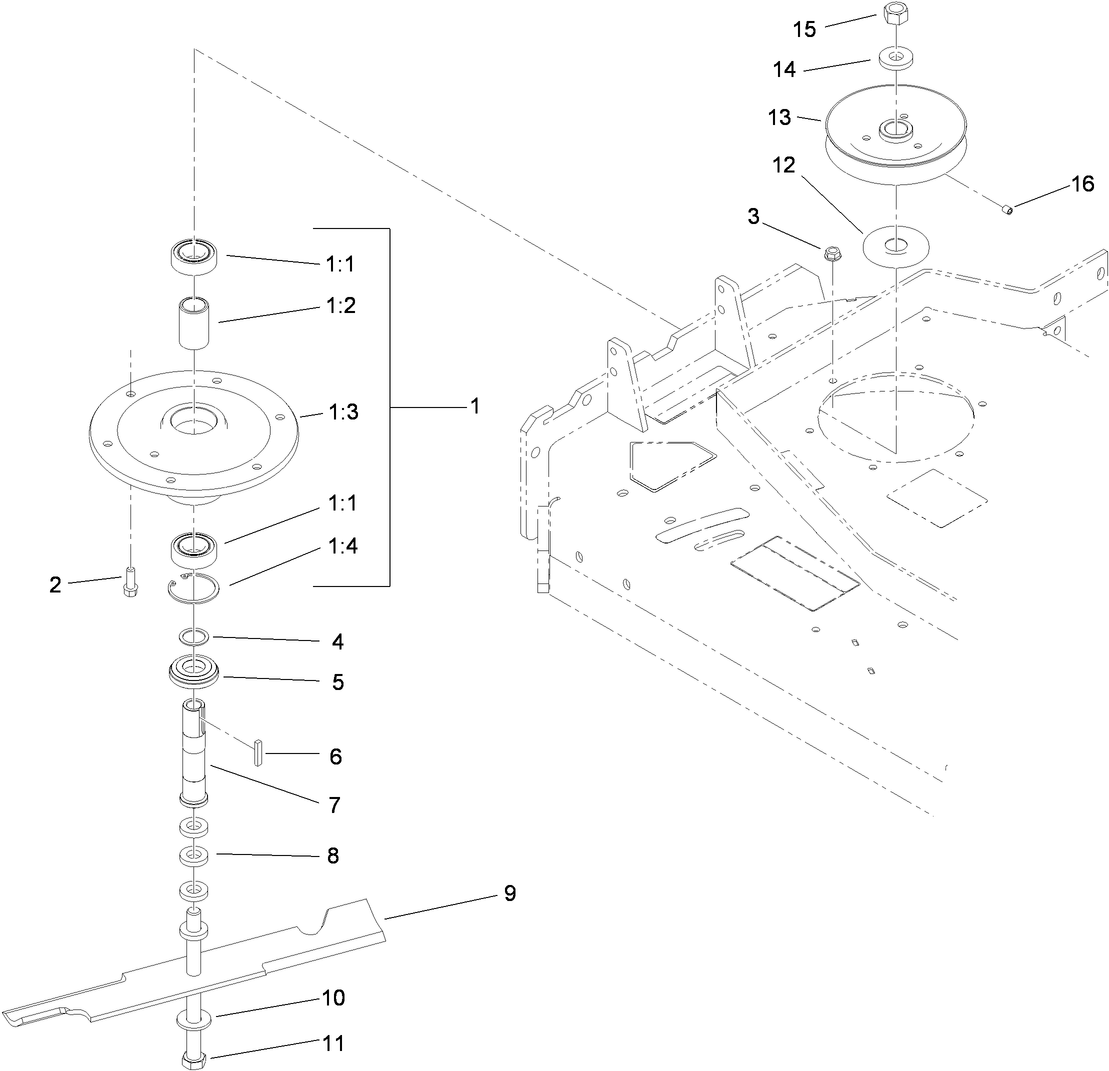 Sheave, Spindle and Blade Assembly