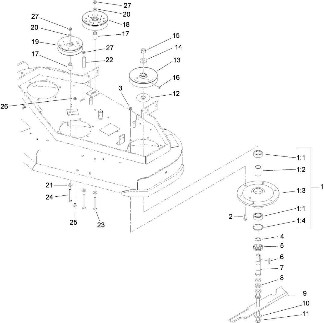 Sheave, Spindle and Blade Assembly