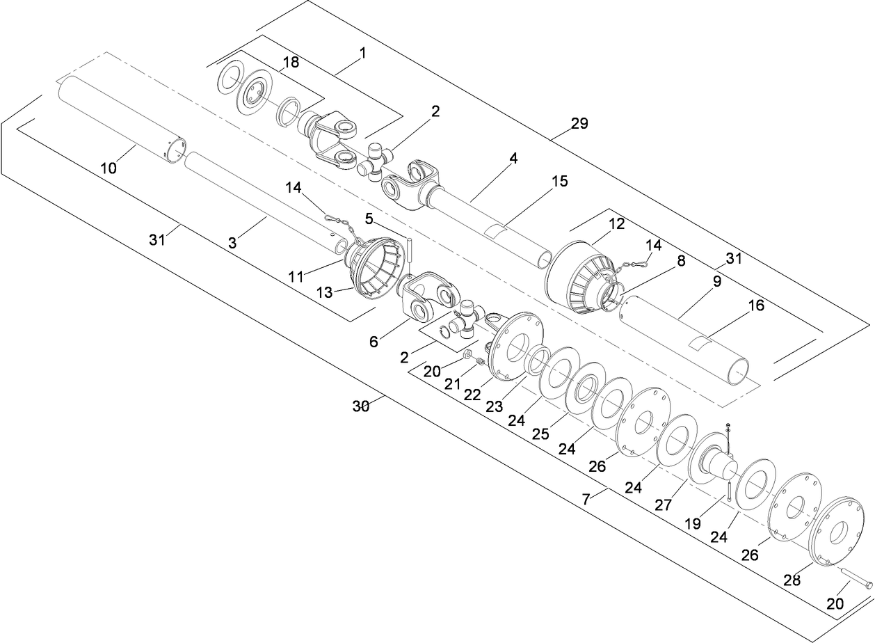 PTO Shaft Assembly No. SG528016