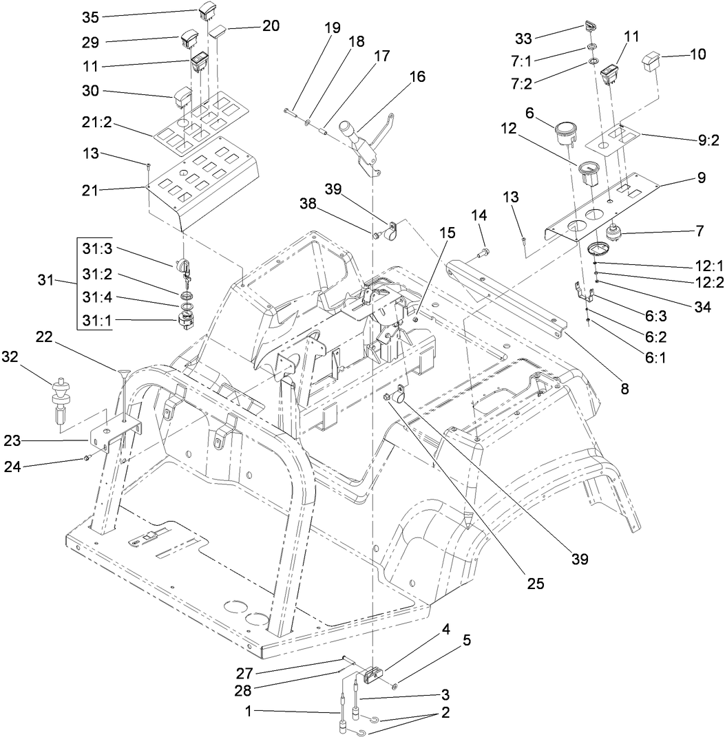 Parking Brake and Console Assembly