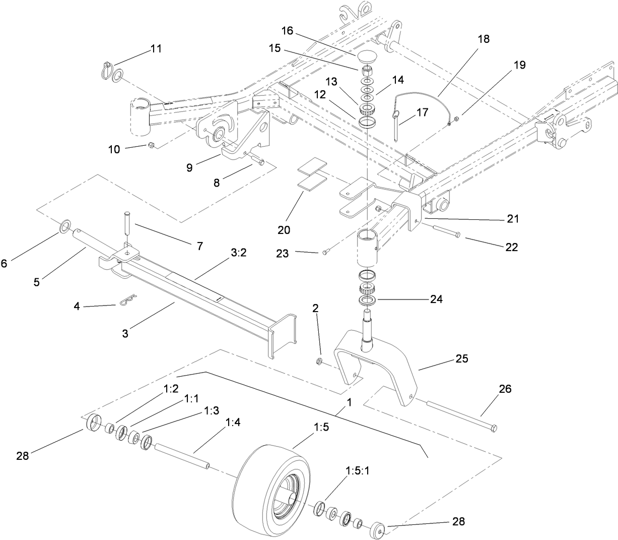 Caster Wheel and Z Stand Assembly