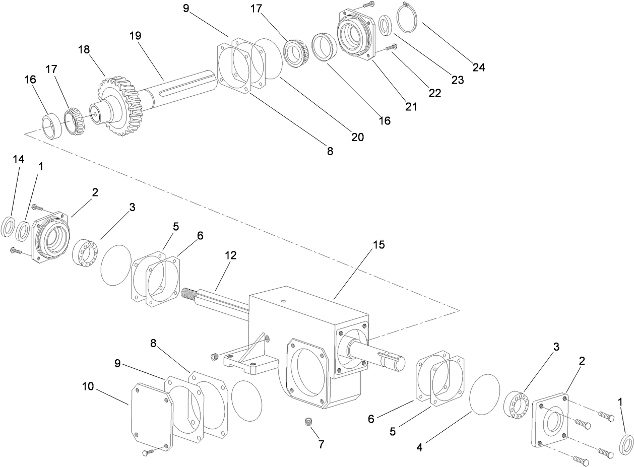 Pump Drive Gearbox Assembly No. 119-6043