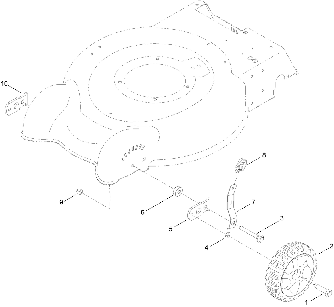 Front Wheel and Height-of-Cut Assembly
