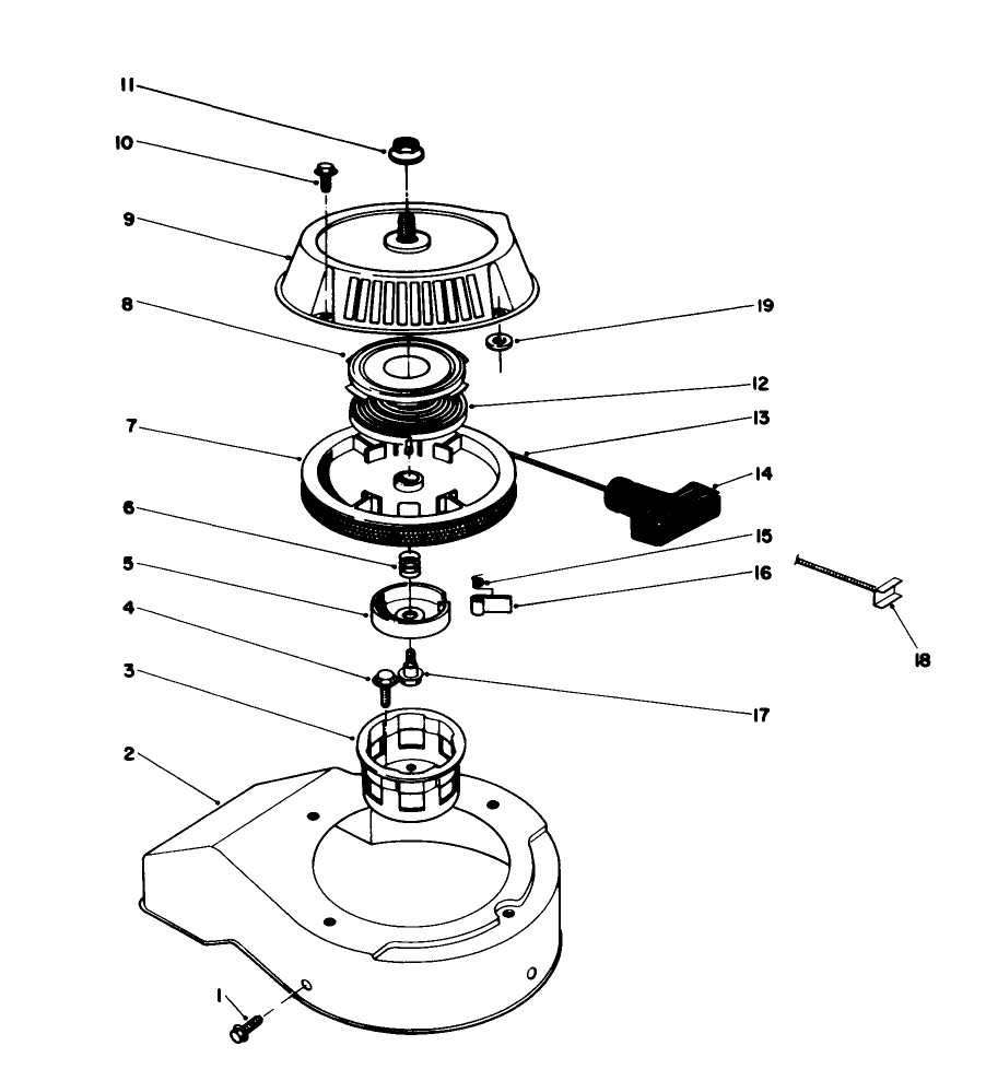 Recoil Starter Assembly (engine Model No. 47pm1-4)