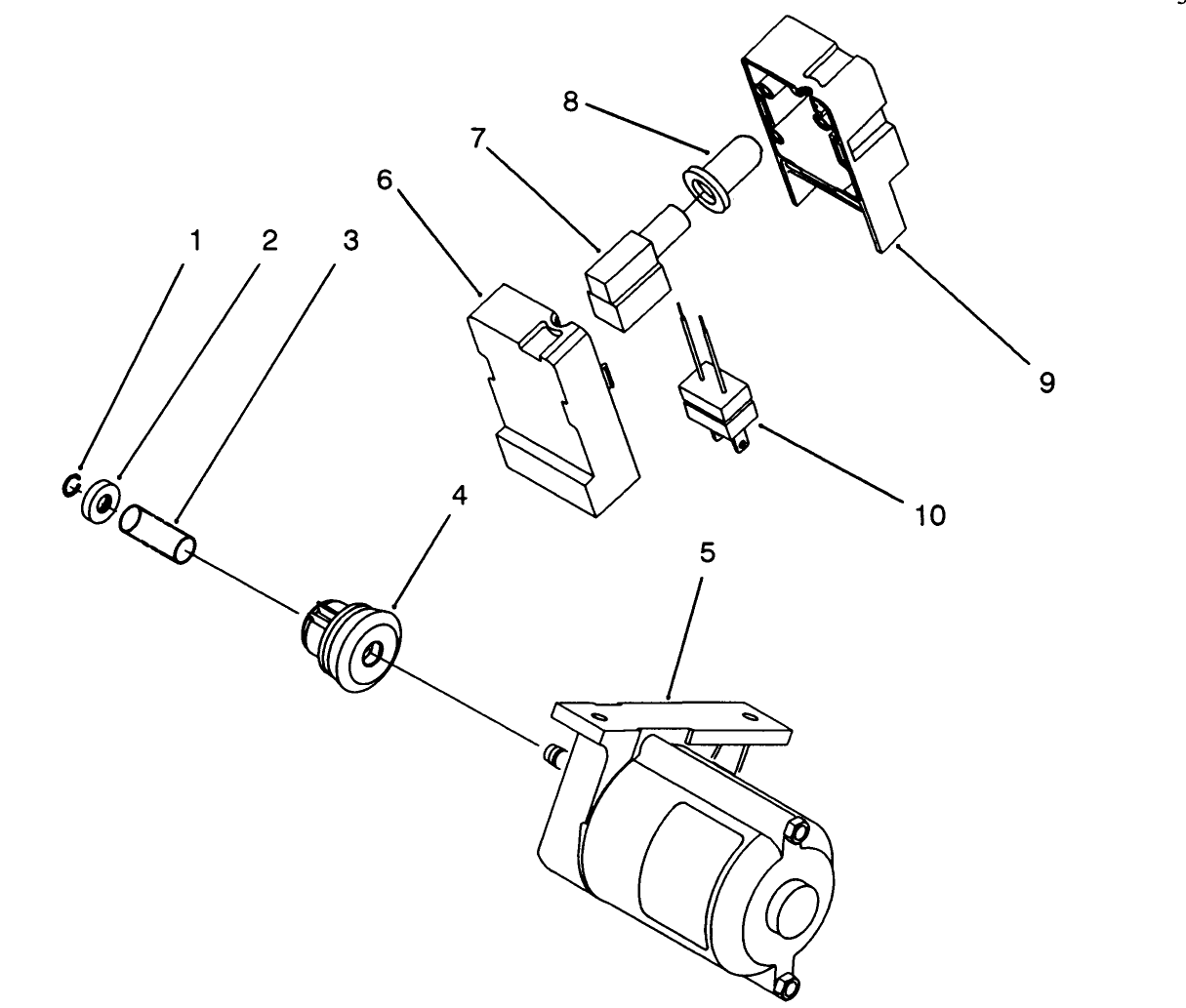 Starter Motor & Switch Housing Assembly