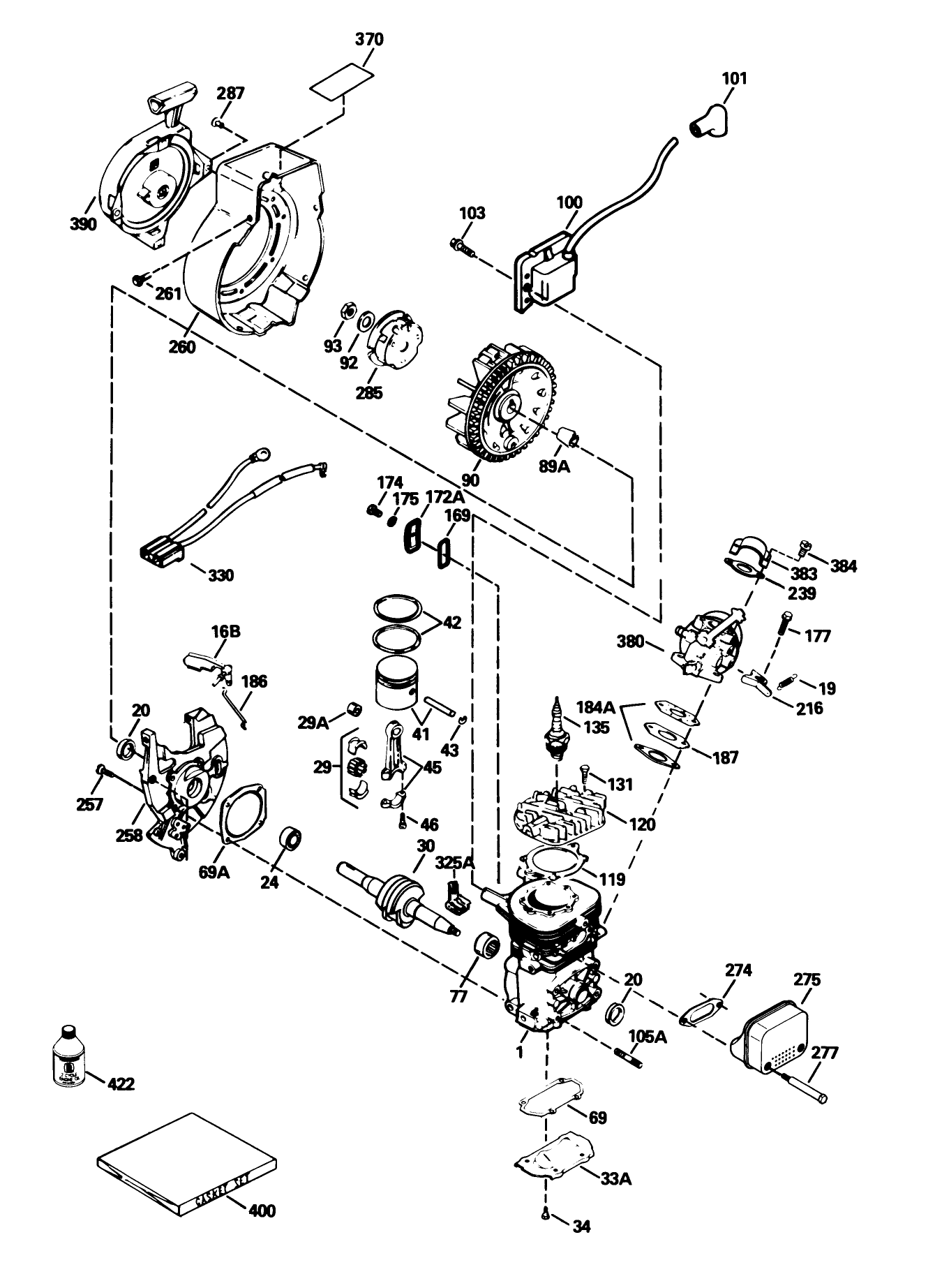 Engine Tecumseh Model No. Hsk600 Type 1659-R (model No. 38190 Only)
