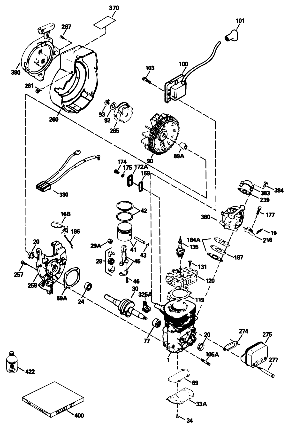 Engine Tecumseh Model No. Hsk600 Type 1667r (model No. 38195 Only)