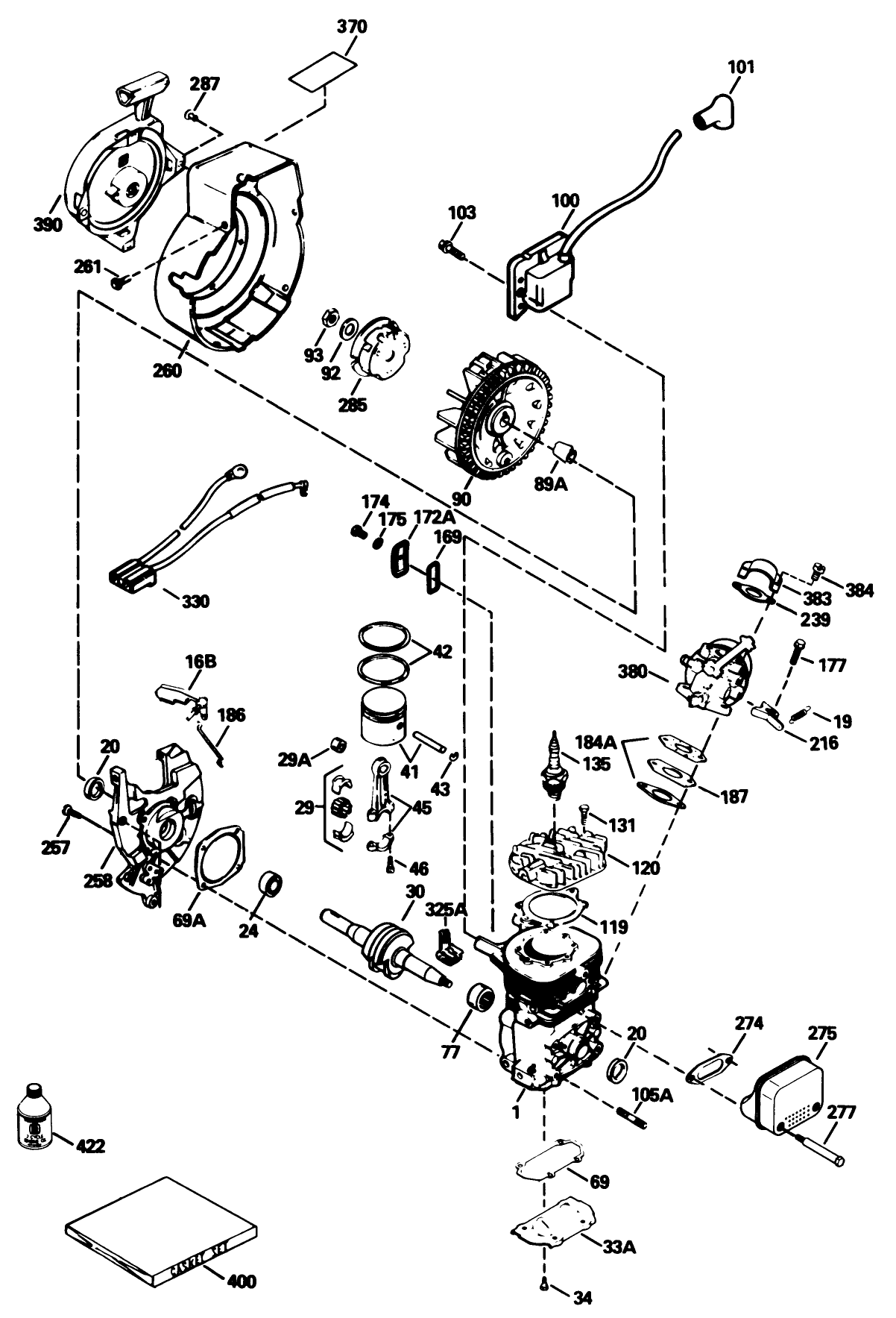 Engine Tecumseh Model No. Hsk600 Type 1681r (model No. 38196 Only)