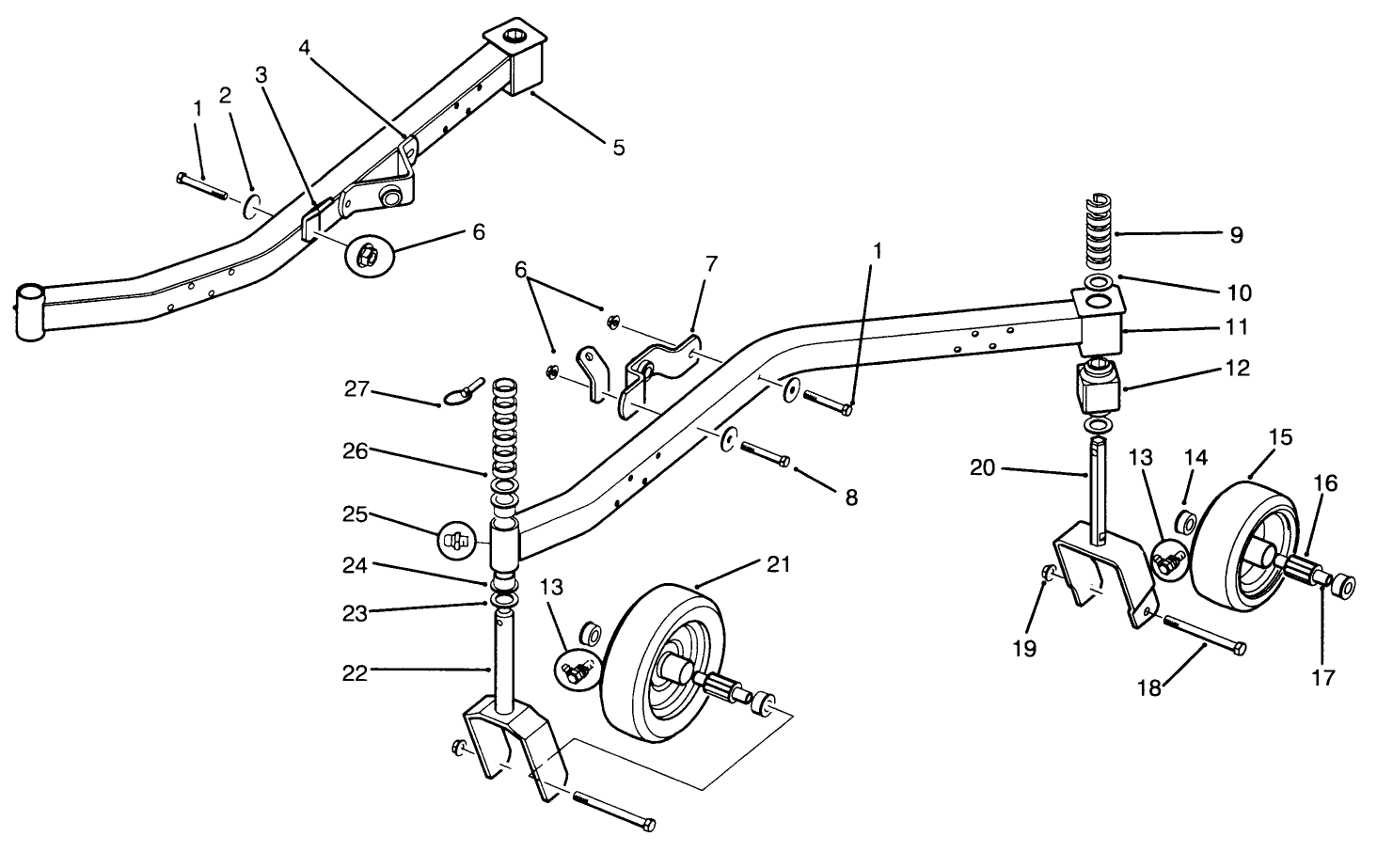 Castor Wheels & Arm Assembly