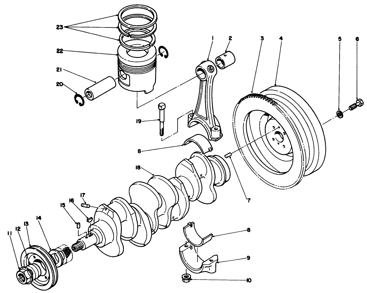 Piston, Connecting Rod, Crankshaft & Flywheel