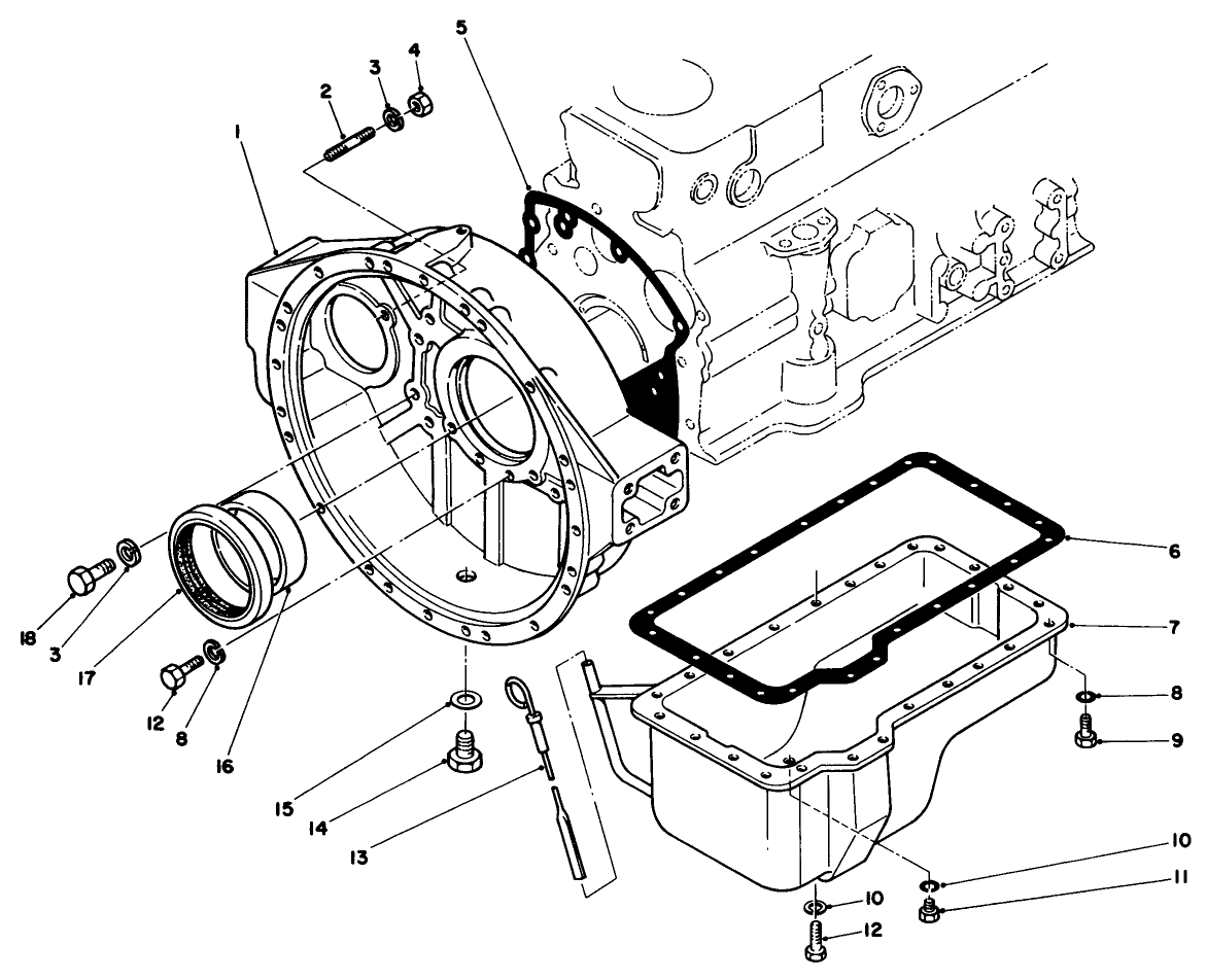 Flywheel Housing & Oil Pan Assembly