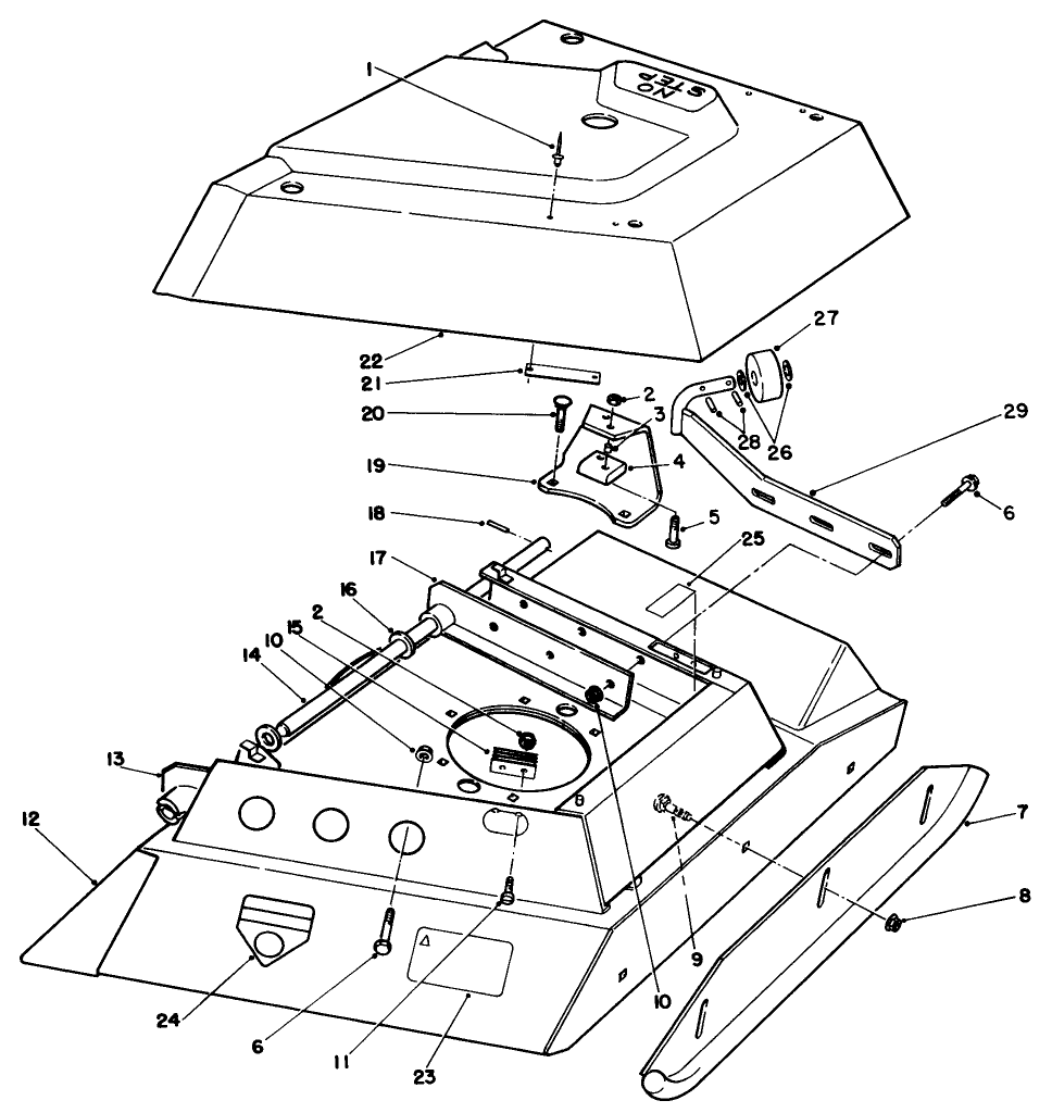 Center Deck Model No. 30592 Left Wing Assembly