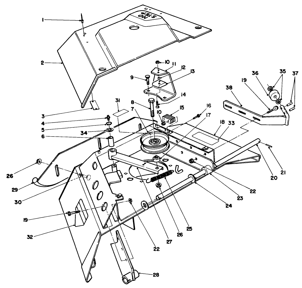 Center Deck Model No. 30592 Right Wing Assy.