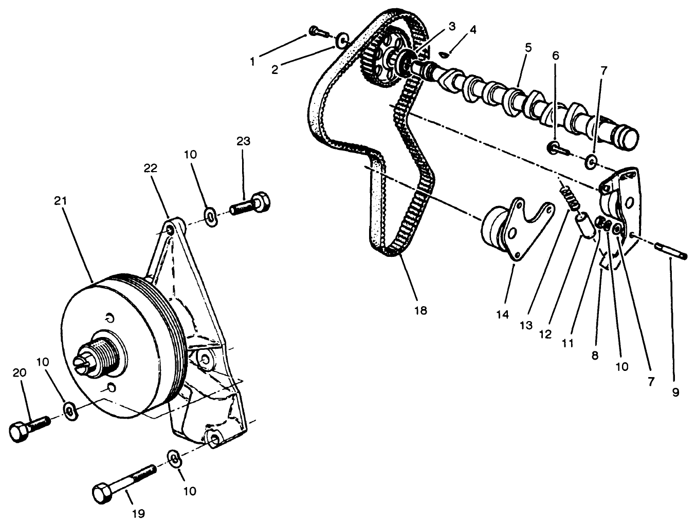 Camshaft & Fan Support Assembly