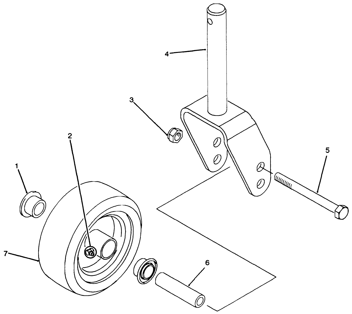 Front Castor Fork Assembly
