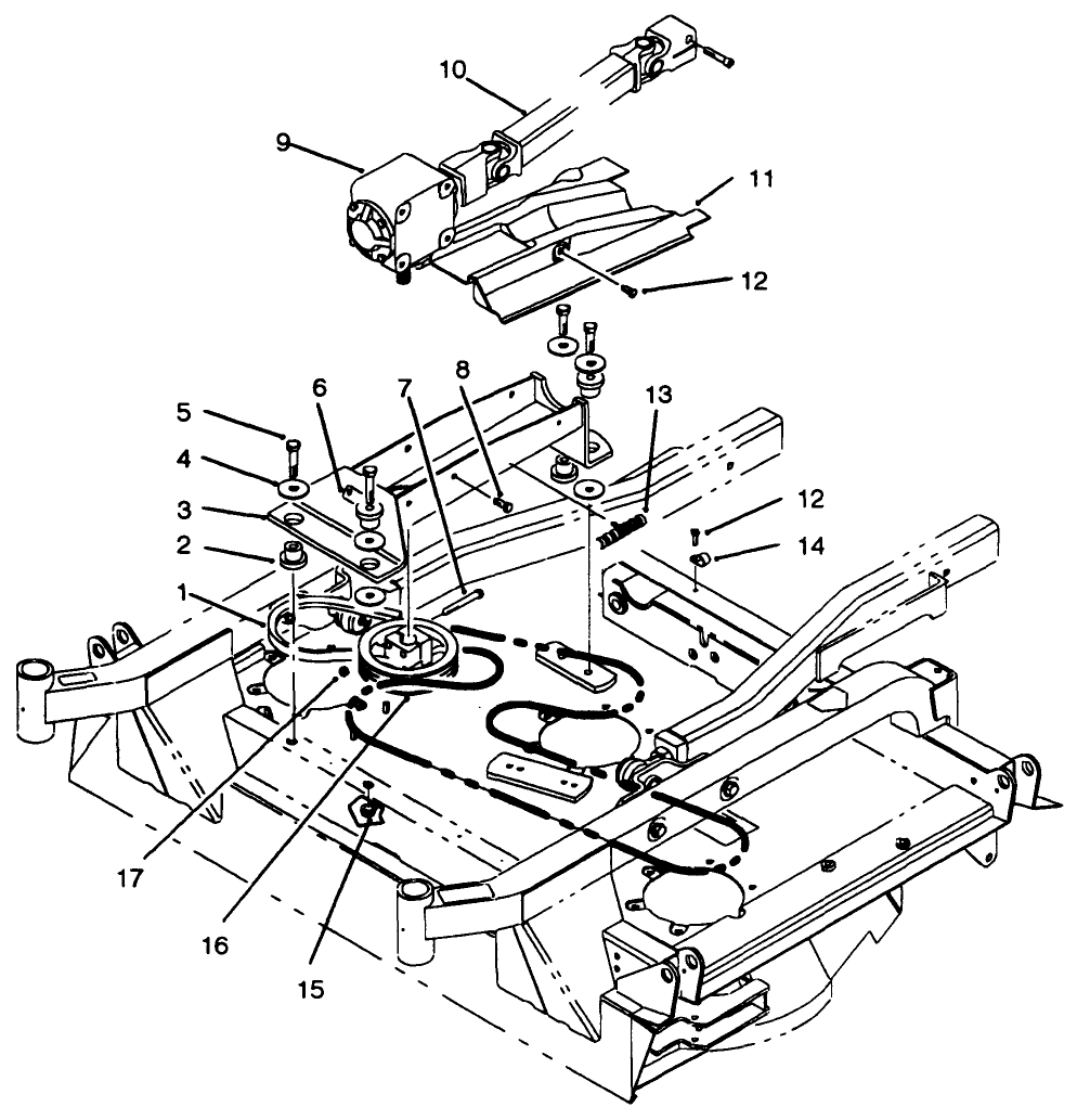 Gear Box, Mount & Drive Shaft Assembly