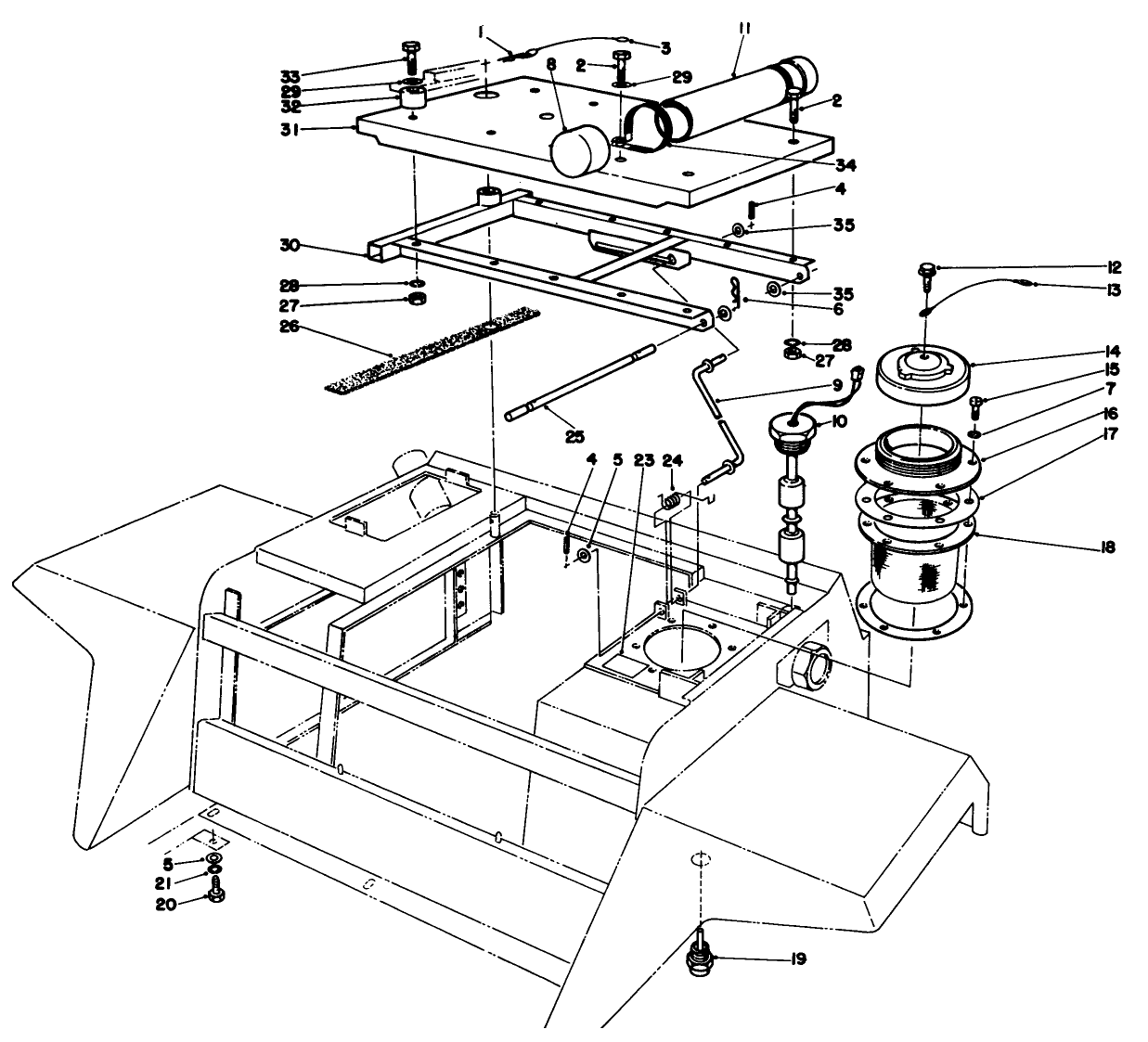 Seat Platform & Filler Cap Assembly