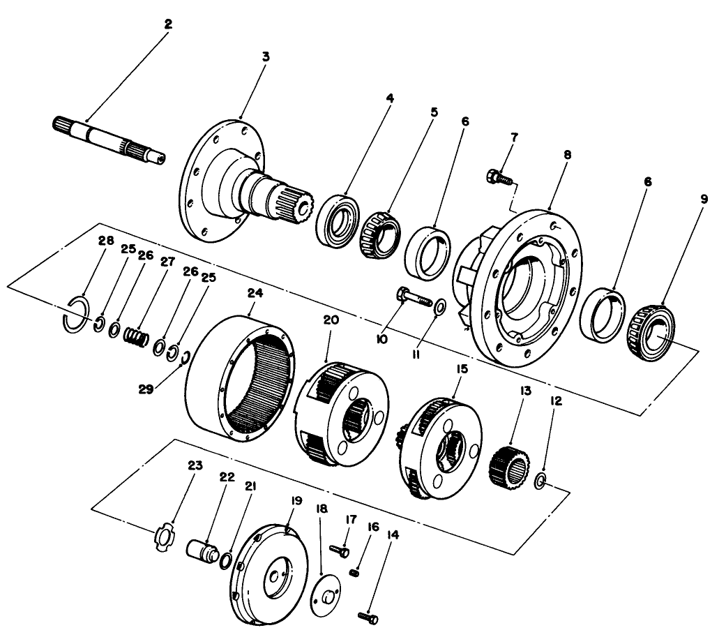 Planetary Gear Drive Assembly High Speed Ratio (15.88:1) No. 58-5530è Standard Speed Ratio (19.62:1) No. 62-6400