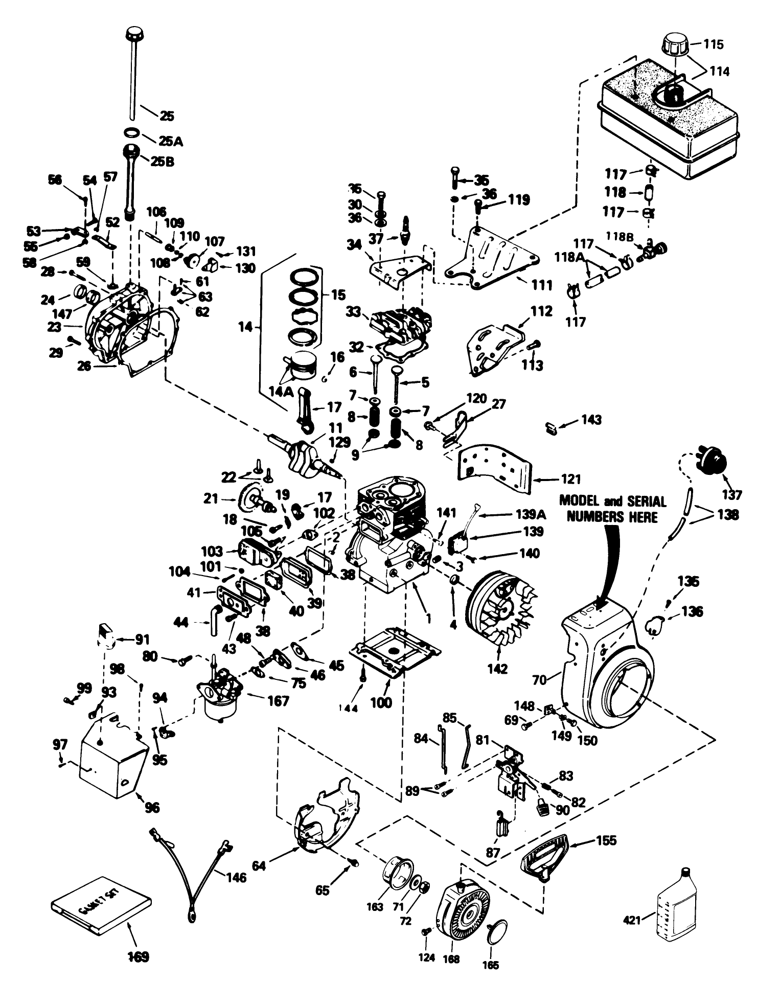 Engine Tecumseh Model Hsk70-130282r