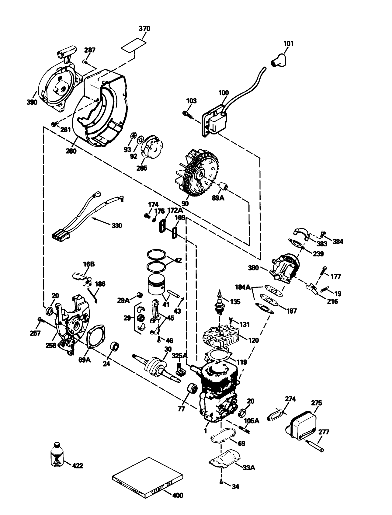 Engine Tecumseh Model No. Hsk600 Type 1669r (model 38175 Only)