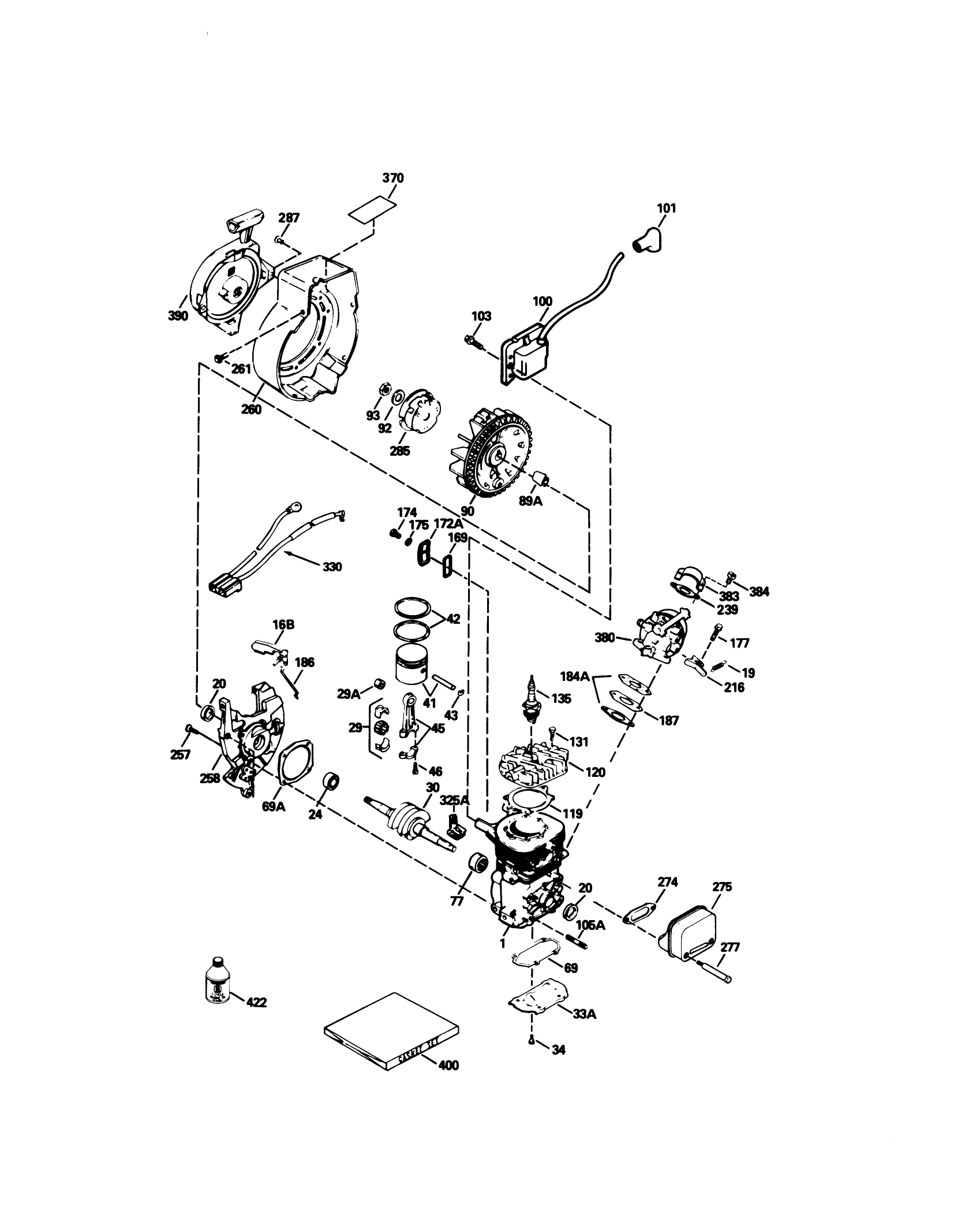 Engine Tecumseh Model No. Hsk600 Type 1679r (model 38171 Only)