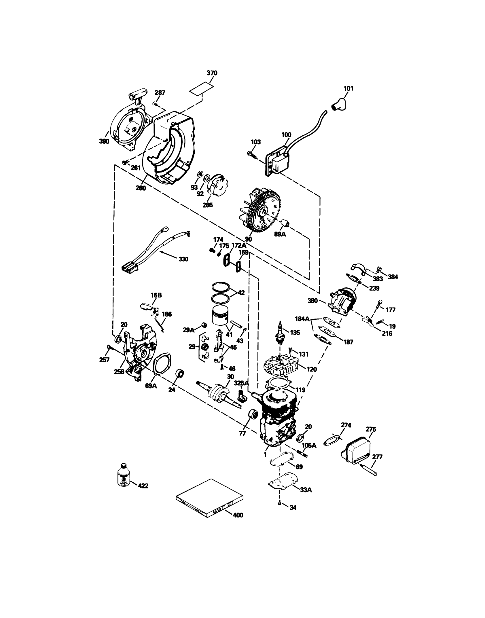 Engine Tecumseh Model No. Hsk600 Type 1680r (model 38176 Only)