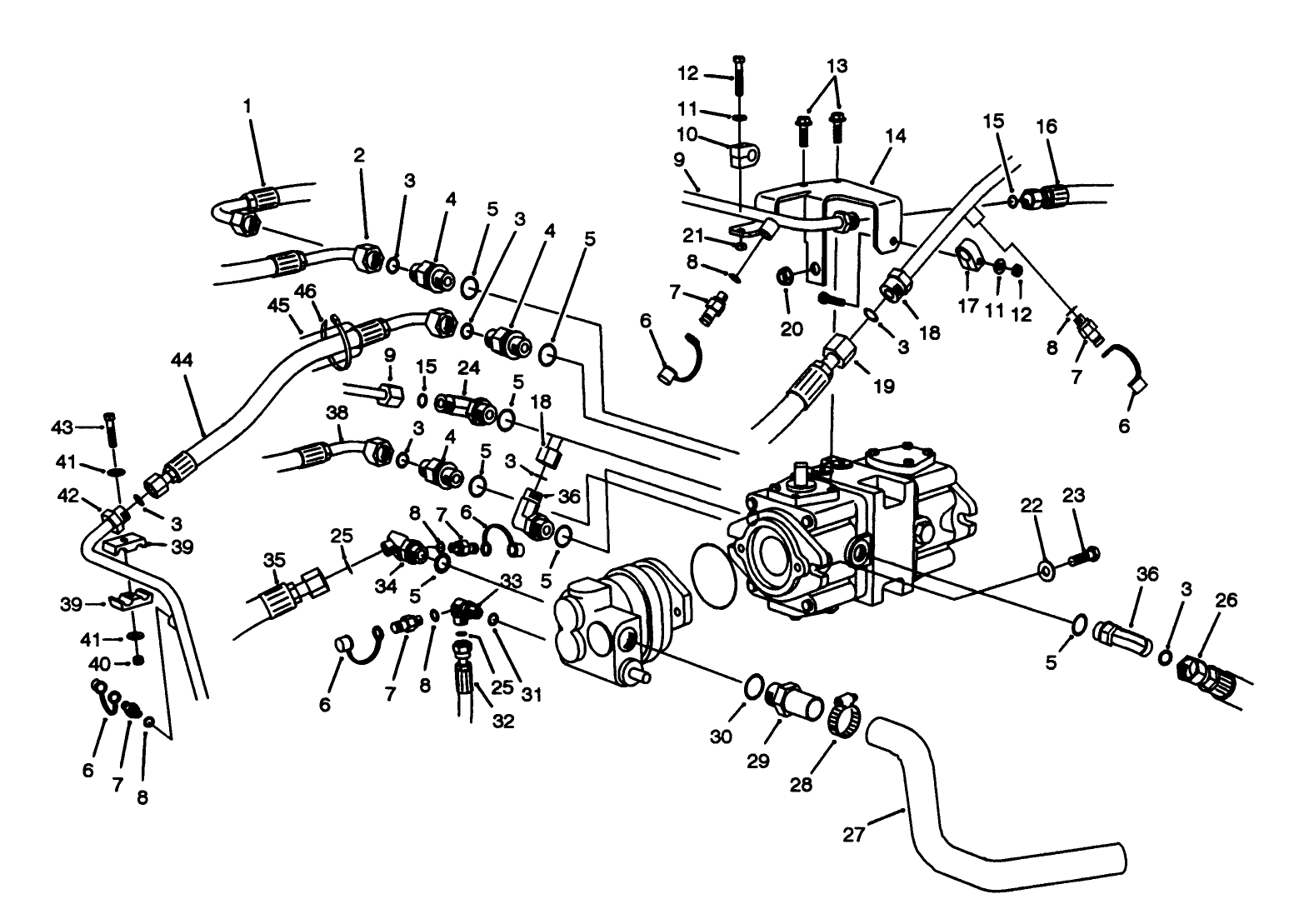 Hydraulic Pump Fittings Assembly