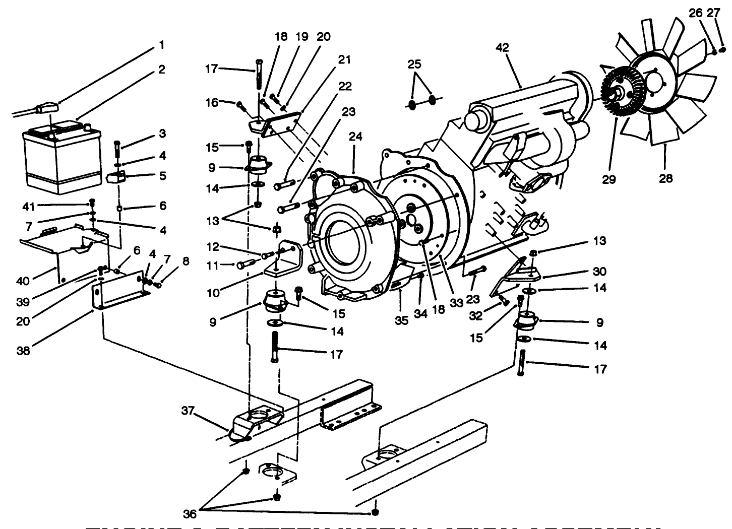 Engine & Battery Installation Assembly