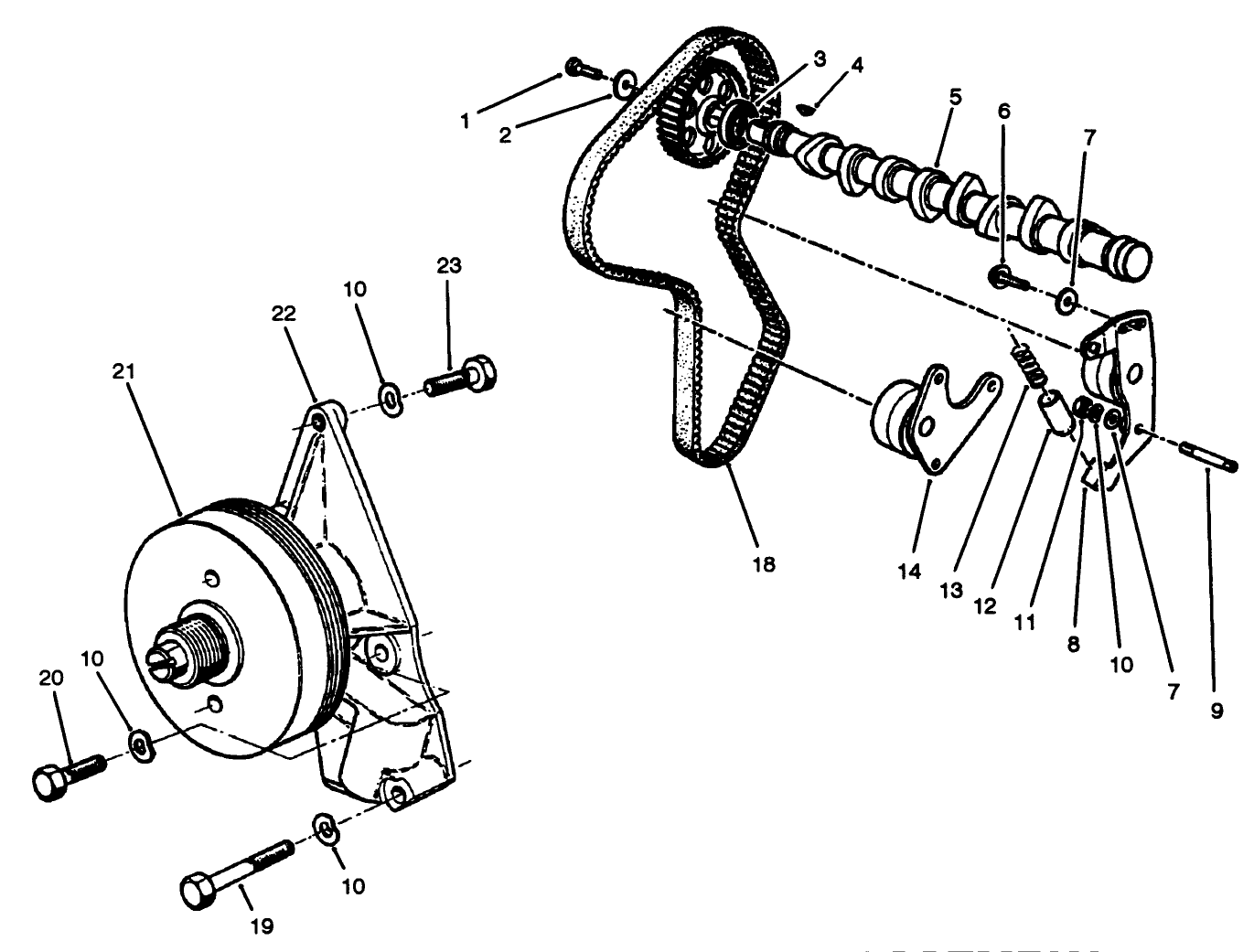 Camshaft & Fan Support Assembly