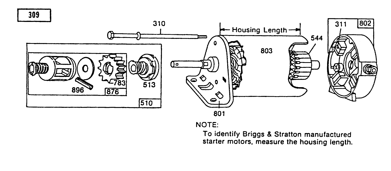 Starter-Briggs & Stratton No. 191707-0121-01, 257707-0124-01 & 286707-0119-01