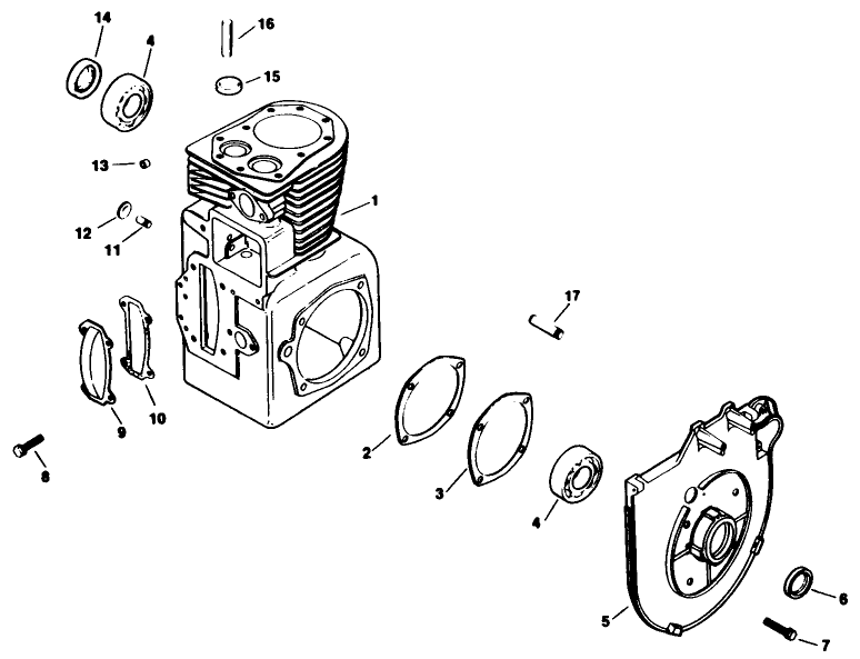 Engine Model No. M16s Spec 711559 Crankcase-Group 7