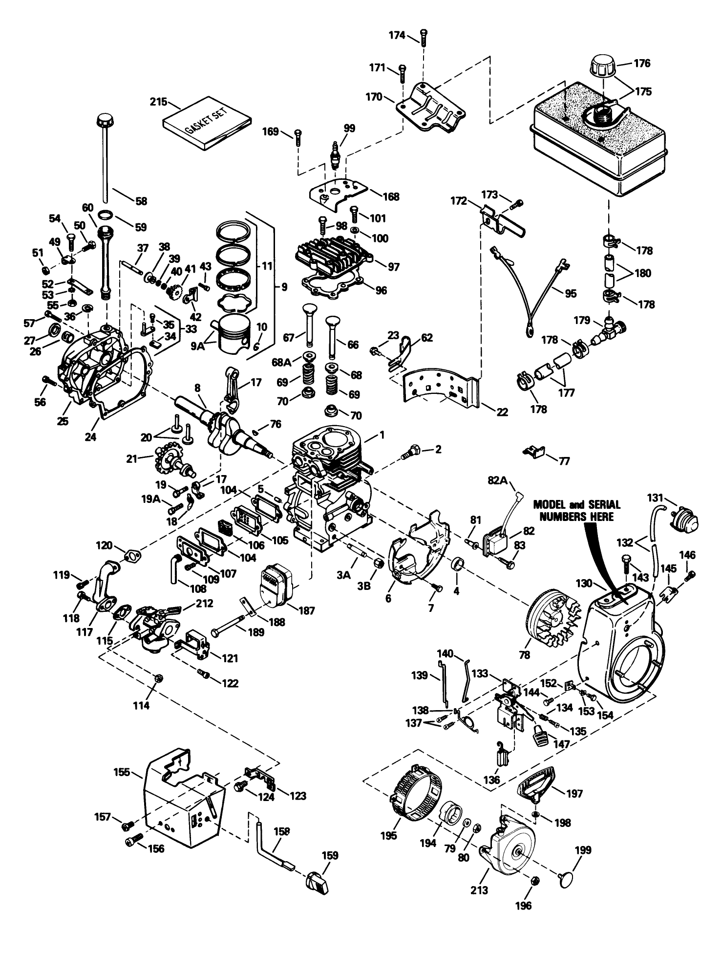 Engine Tecumseh Model No. Hm80-155337p